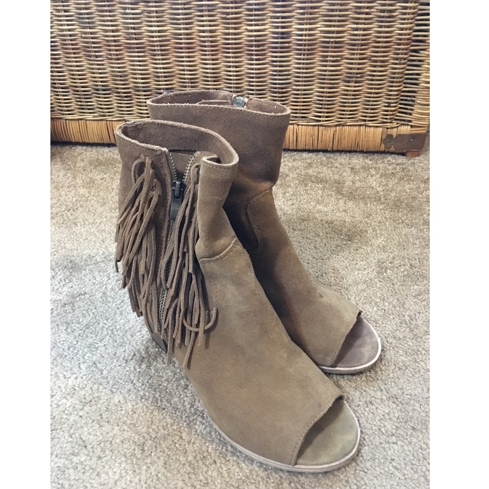 Fringe Open Toe Bootie